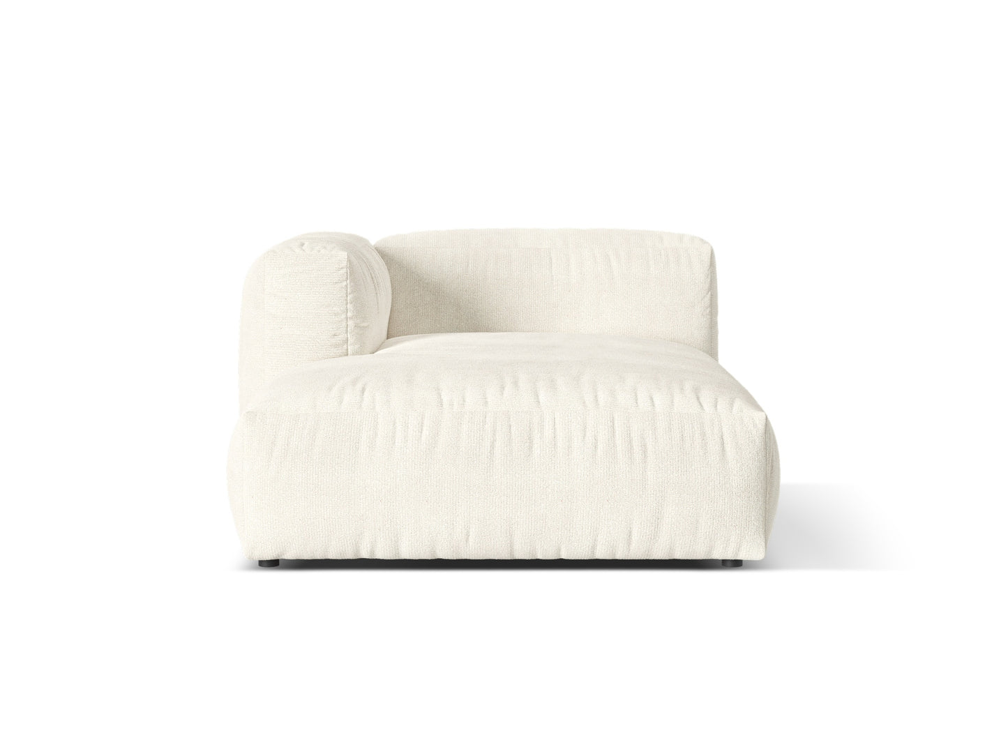 Martina — Chaise Longue Ivory (Monet Nata) Black Plastic Left