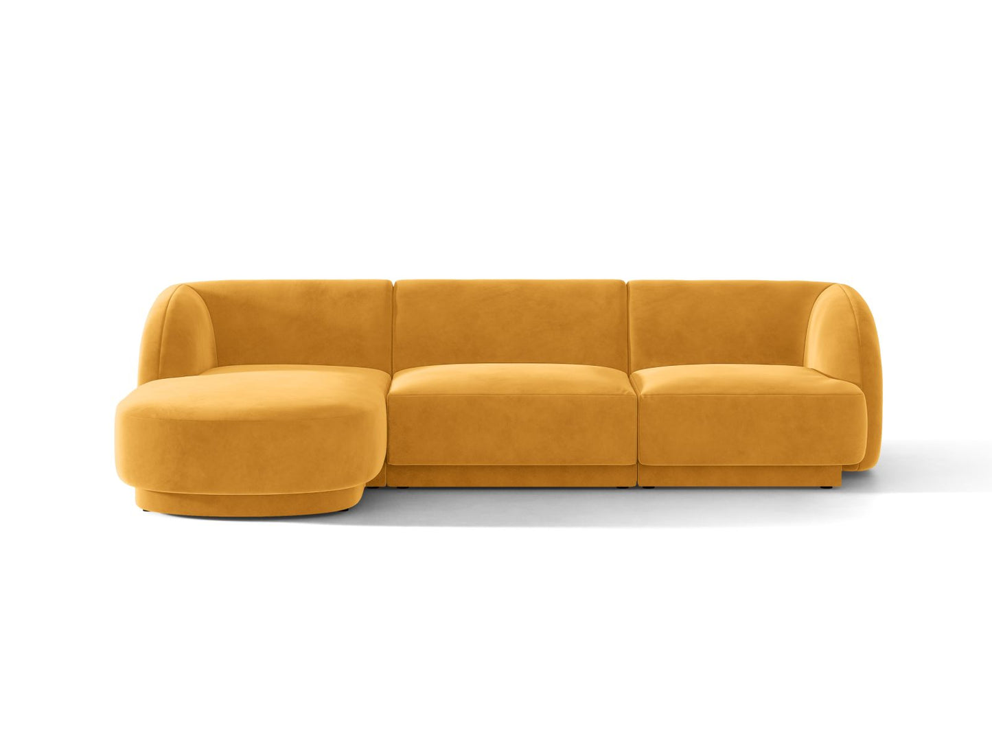 Miley — Corner Sofa Yellow (Venus 2917) Black Plastic Left
