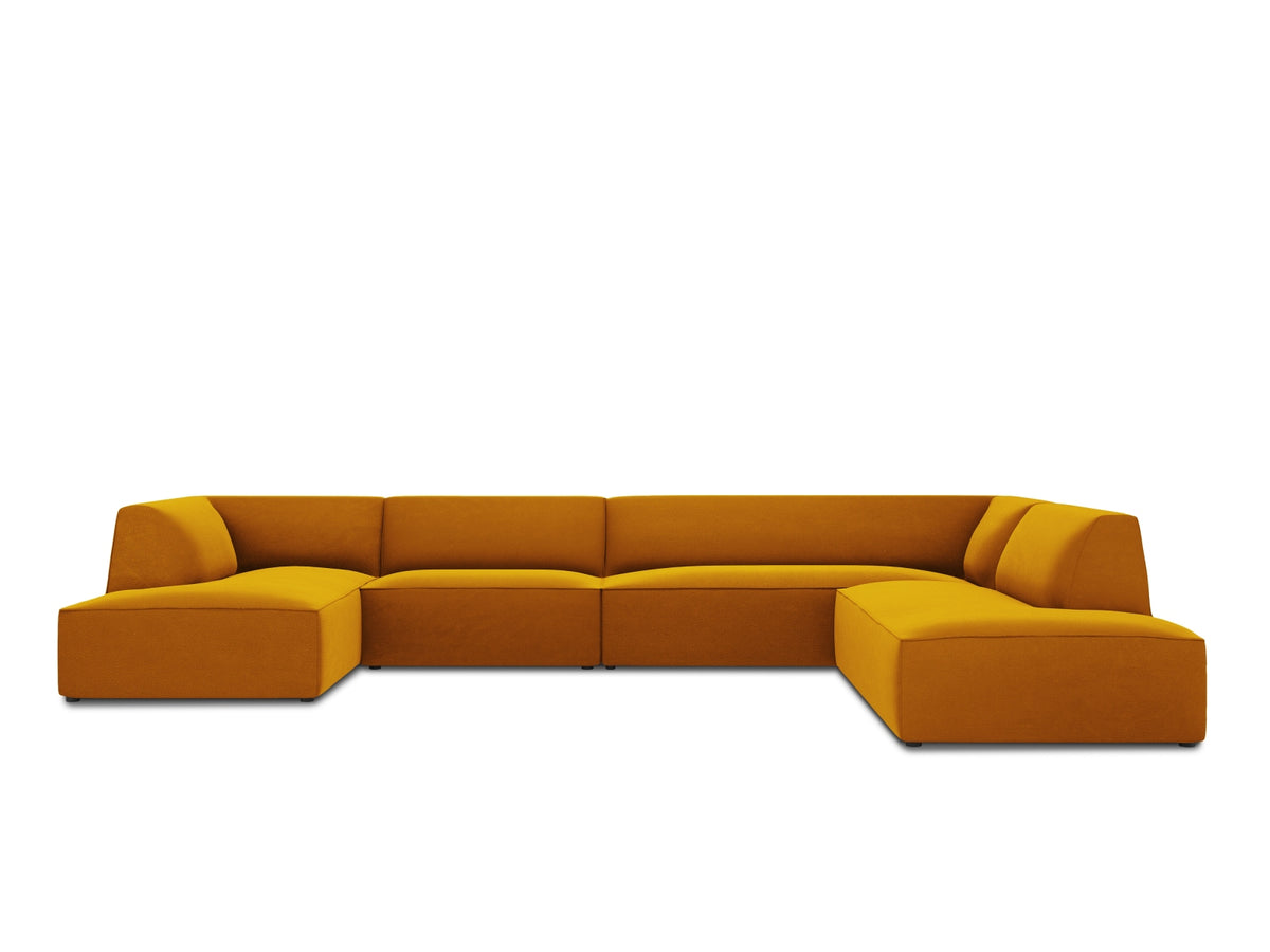 Ruby — Panoramic Sofa Yellow (Salvador 10) Black Plastic Right