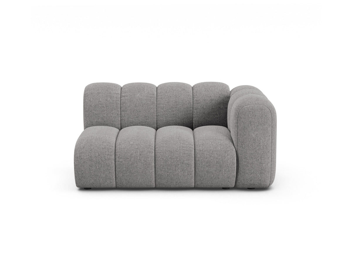 Lupine — Modular Sofa Light Grey (Eden 18 Grey) Black Plastic Right
