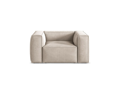 Aveiro — Armchair Light Beige (Casino Pearl) Black Plastic