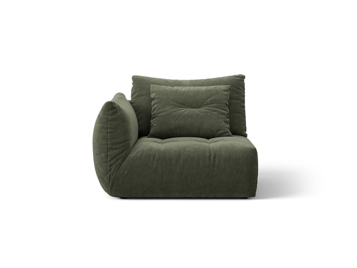 Bloom — Modular Sofa Moss Green (Wind 75) Black Plastic Left