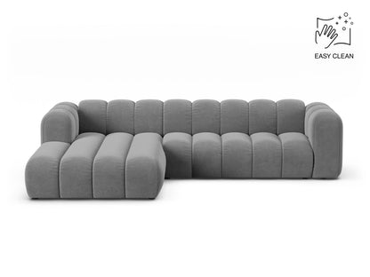 Lupine — Corner Sofa Light Grey (Venus 2929) Black Plastic