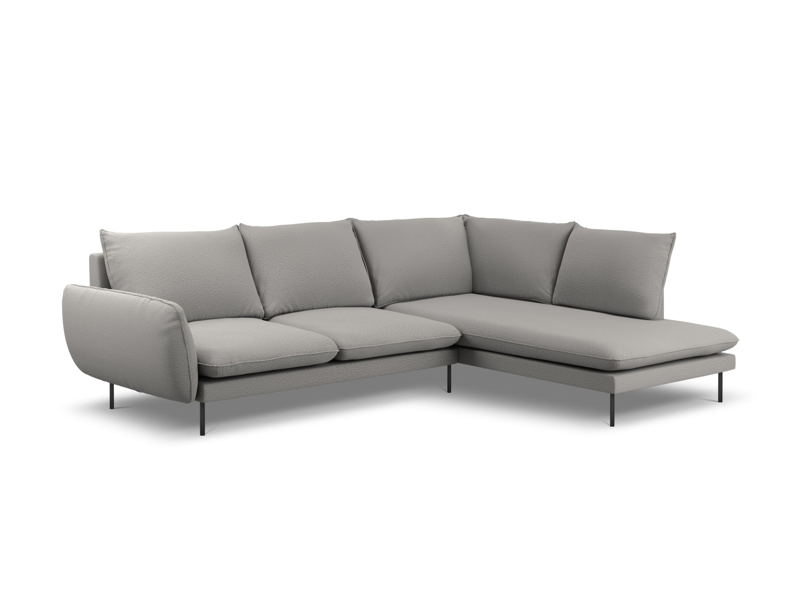 Vienna — nurgadiivan hall (Ascot Taupe) must metall vasak