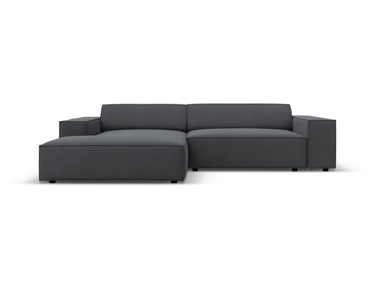 Jodie — Corner Sofa (224x162x77 cm) Dark Grey (Megan 367) Left