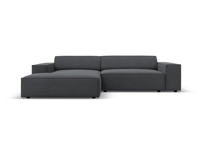 Jodie — Corner Sofa (224x162x77 cm) Dark Grey (Megan 367) Left