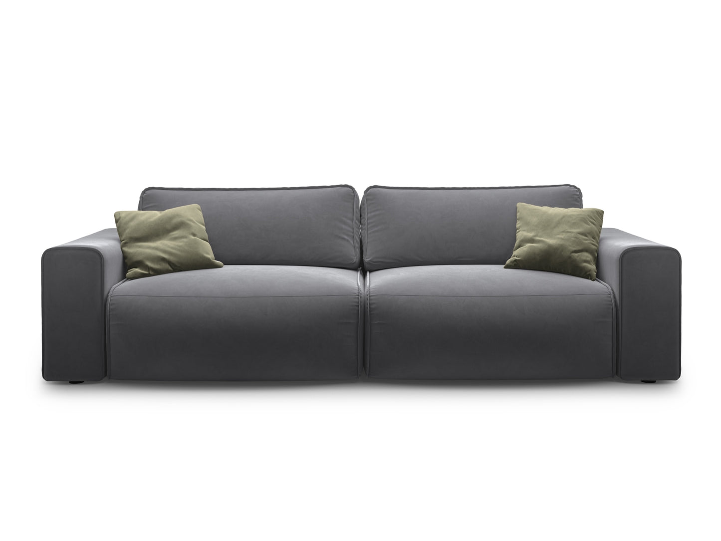Victor — Sofa Dark Blue (Paris Deep Blue) Black Plastic