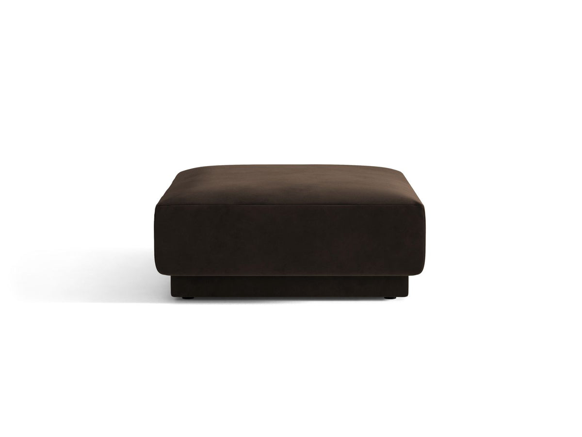 Miley — Pouf Dark Brown (Bluvel 48) Black Plastic