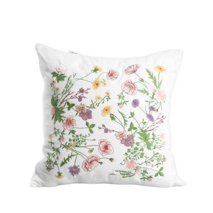 Meadow Flowers Embroidered Pillowcase 45x45cm