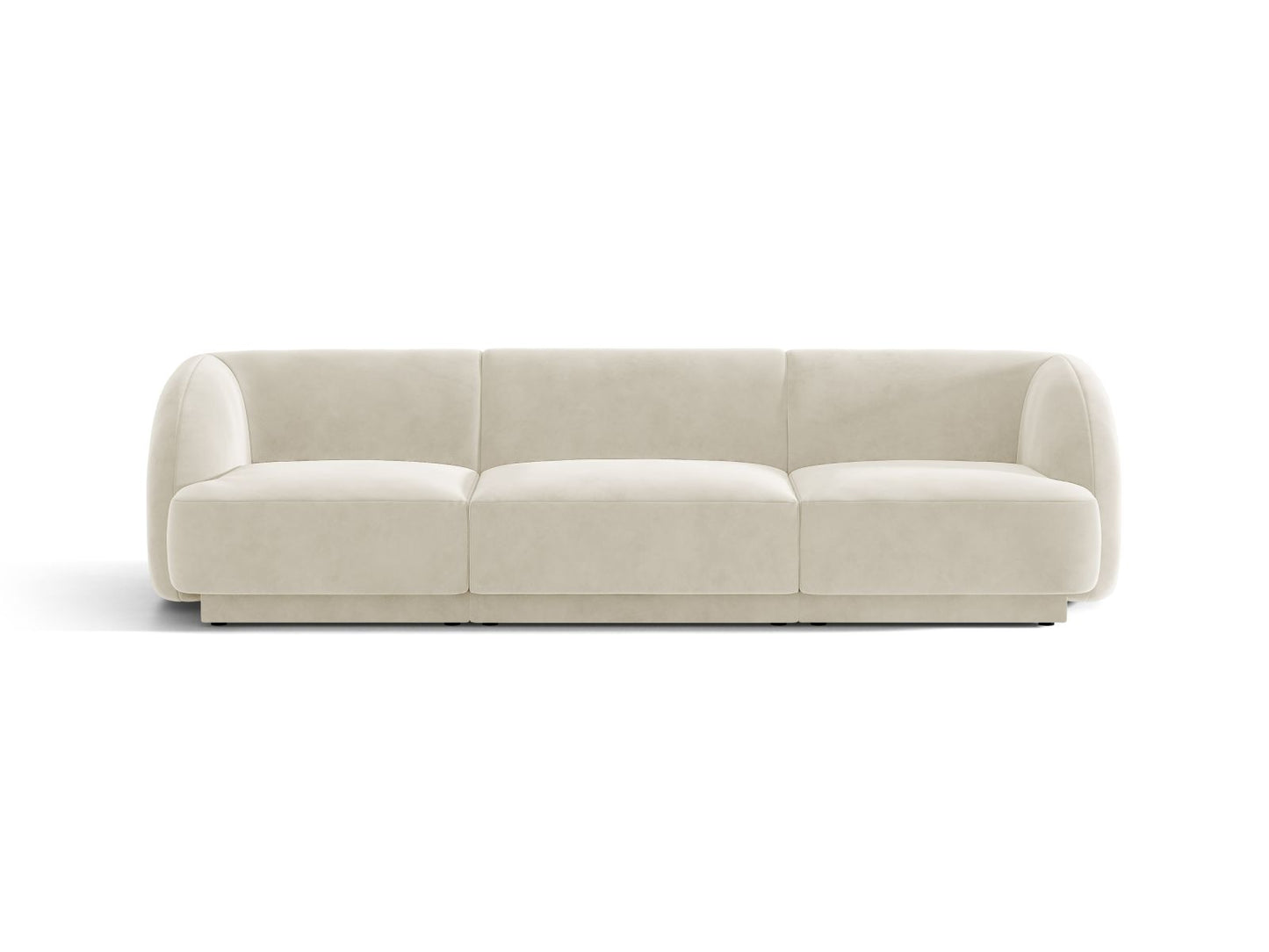 Miley — Sofa Light Beige (Bluvel 22) Black Plastic