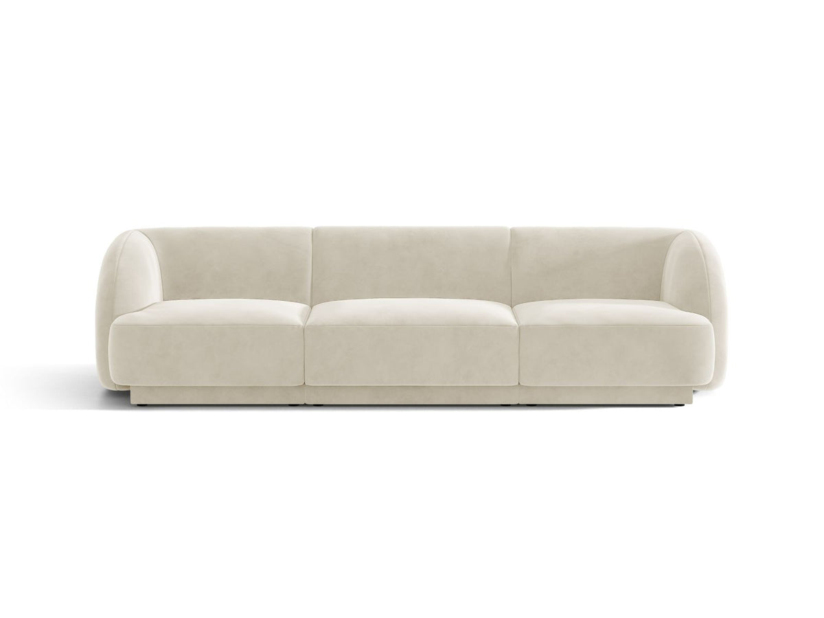 Miley — Sofa Light Beige (Bluvel 22) Black Plastic