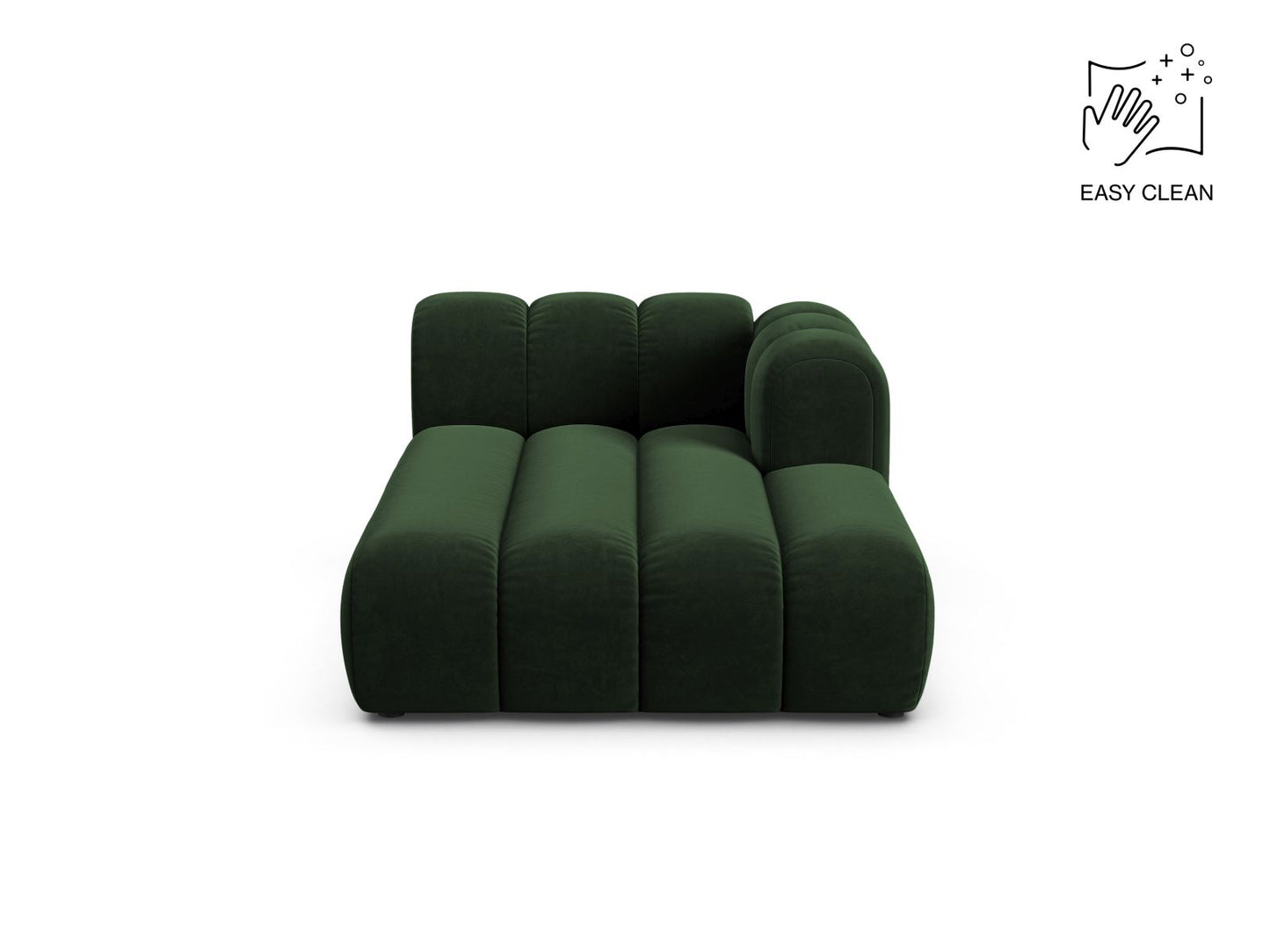 Lupine — Chaise Longue Bottle Green (Venus 2940) Black Plastic Right