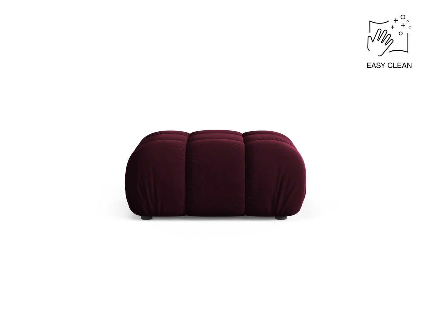 Bellis — Pouf Burgundy (Venus 2932) Black Plastic