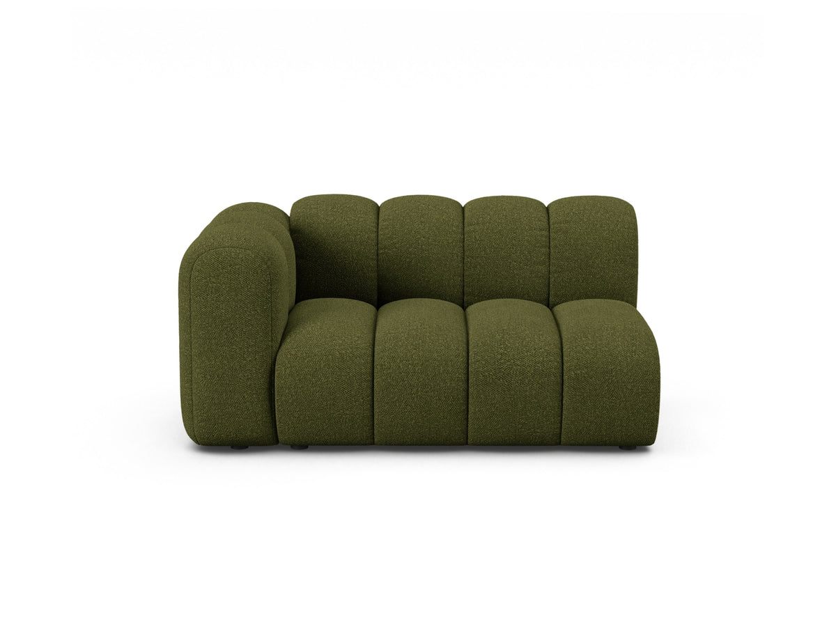 Lupine — Modular Sofa Dark Olive Green (Baloo 2090) Black Plastic Left
