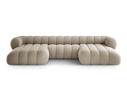 Koge — Panoramic Sofa Dark Beige (Eden 4 Beige) Black Plastic