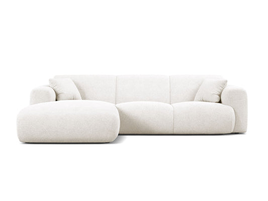 Molino — Corner Sofa White (Baloo 2073) Black Plastic Left