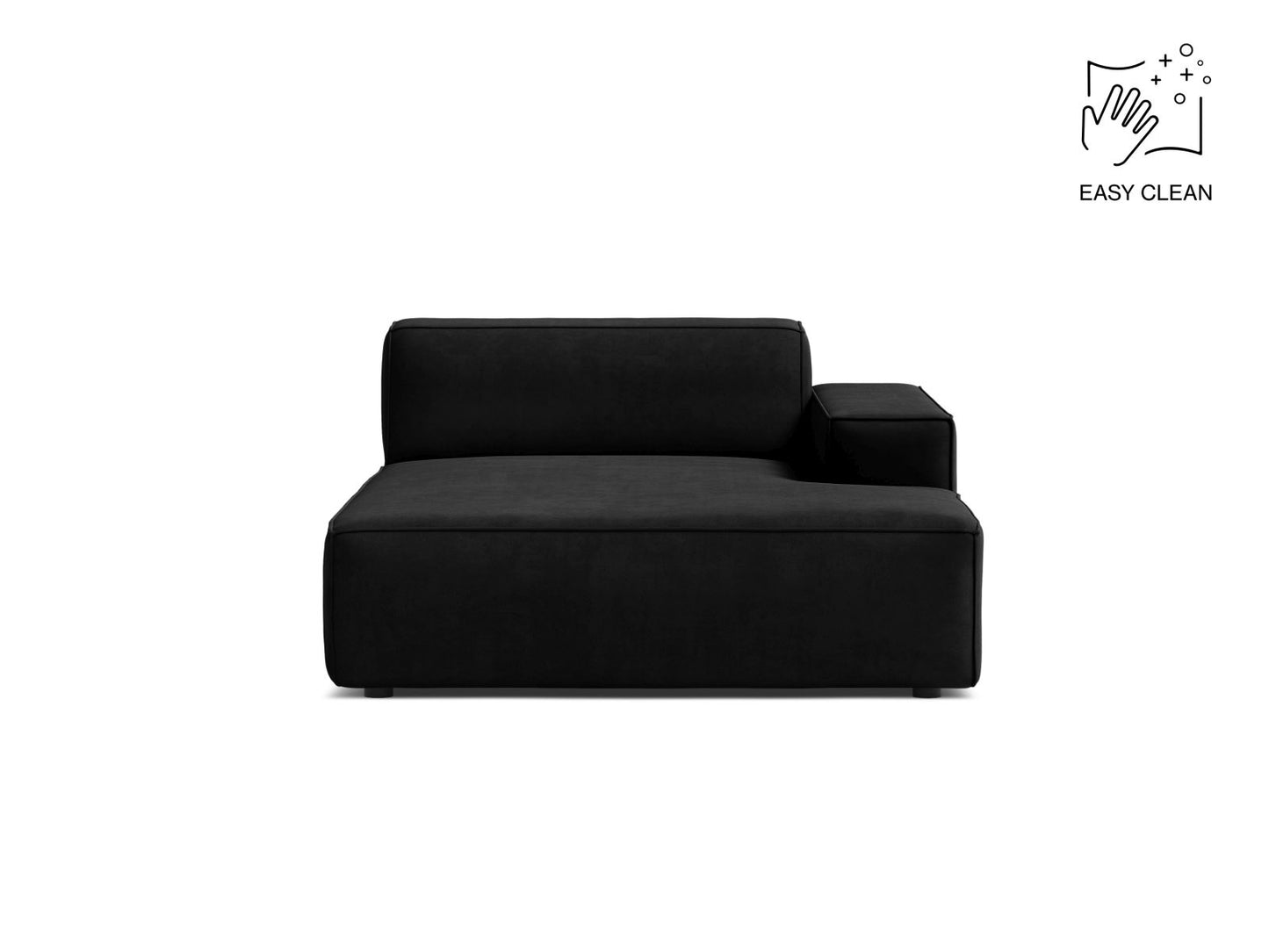 Jodie — Chaise Longue Black (Venus 2923) Black Plastic Right