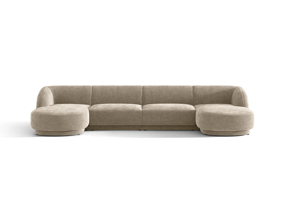 Miley — Panoramic Sofa Beige (Haga 30) Black Plastic