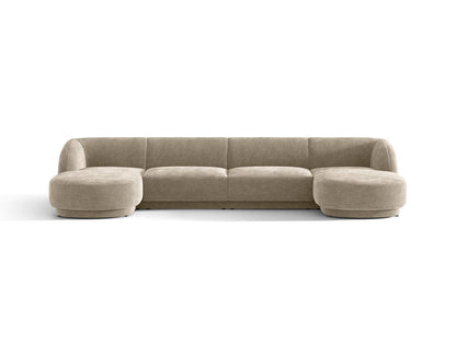 Miley — Panoramic Sofa Beige (Haga 30) Black Plastic