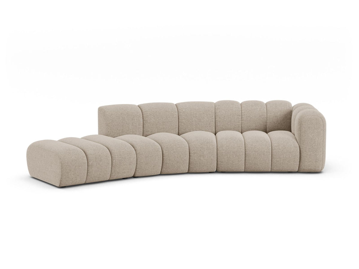 Lupine — Sofa Dark Beige (Eden 4 Beige) Black Plastic Right
