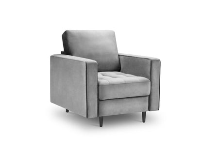 Aspen — Armchair Grey (Salvador 17) Black Chrome Metal