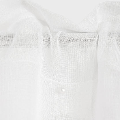 Homla Milan White Curtains with Pearls and Ribbon 140x250 cm