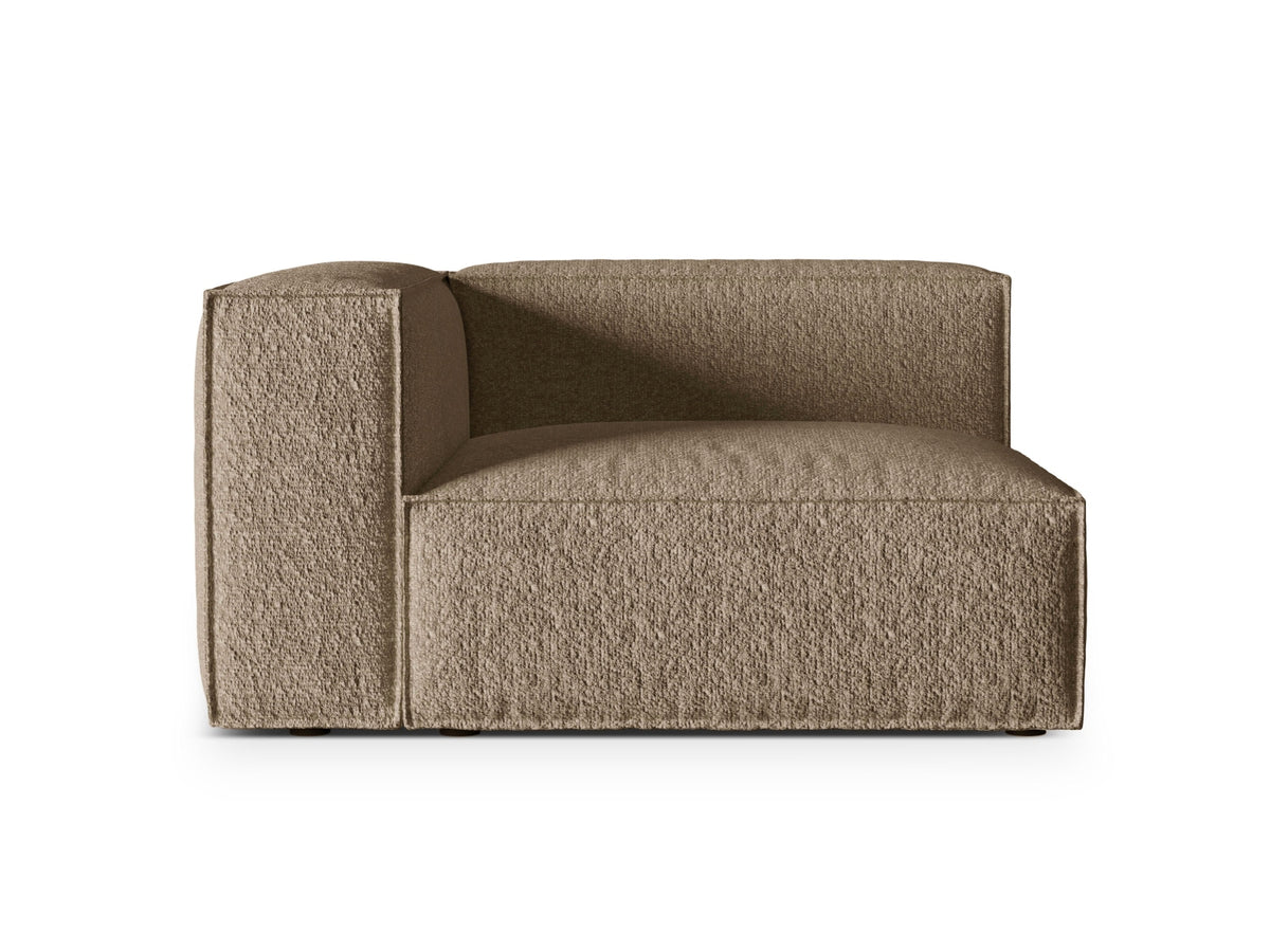 Nuria — Modular Sofa Cappuccino (Monet Cappucino) Black Plastic Left