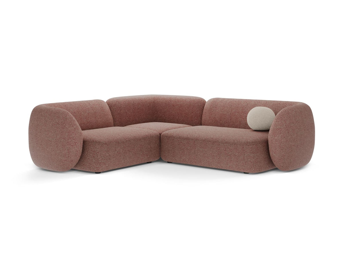 Kate — Corner Sofa Pink Melange (Puente 68) Black Plastic