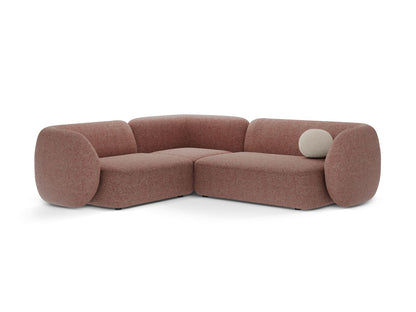 Kate — Corner Sofa Pink Melange (Puente 68) Black Plastic