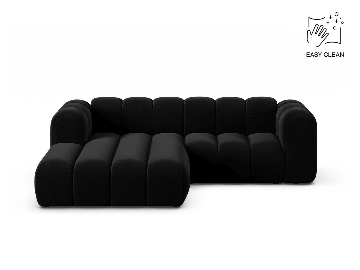 Lupine — Corner Sofa Black (Venus 2923) Black Plastic Left