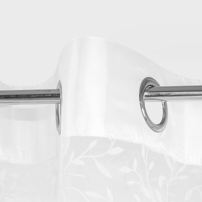 B2 Essentials White Voile Curtain with Flock and Rings 140x250 cm