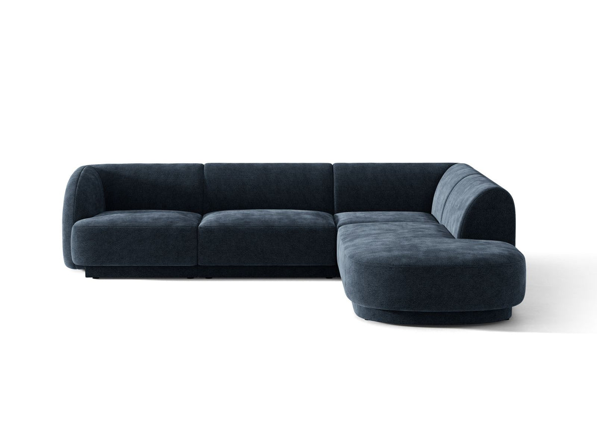 Miley — Corner Sofa Royal Blue (Haga 86) Black Plastic Right