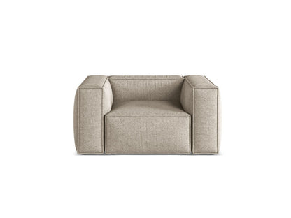 Aveiro — Armchair Dark Beige (Eden 4 Beige) Black Plastic