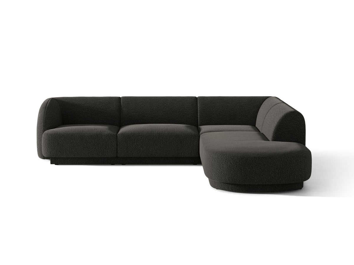 Miley — Corner Sofa Brown (Baloo 2081) Black Plastic Right