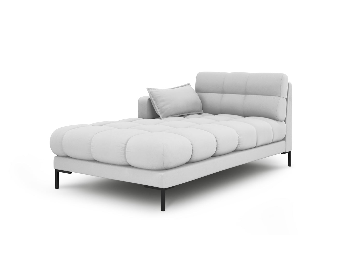 Mamaia — Chaise Longue Light Grey (Neve 80) Black Metal Left