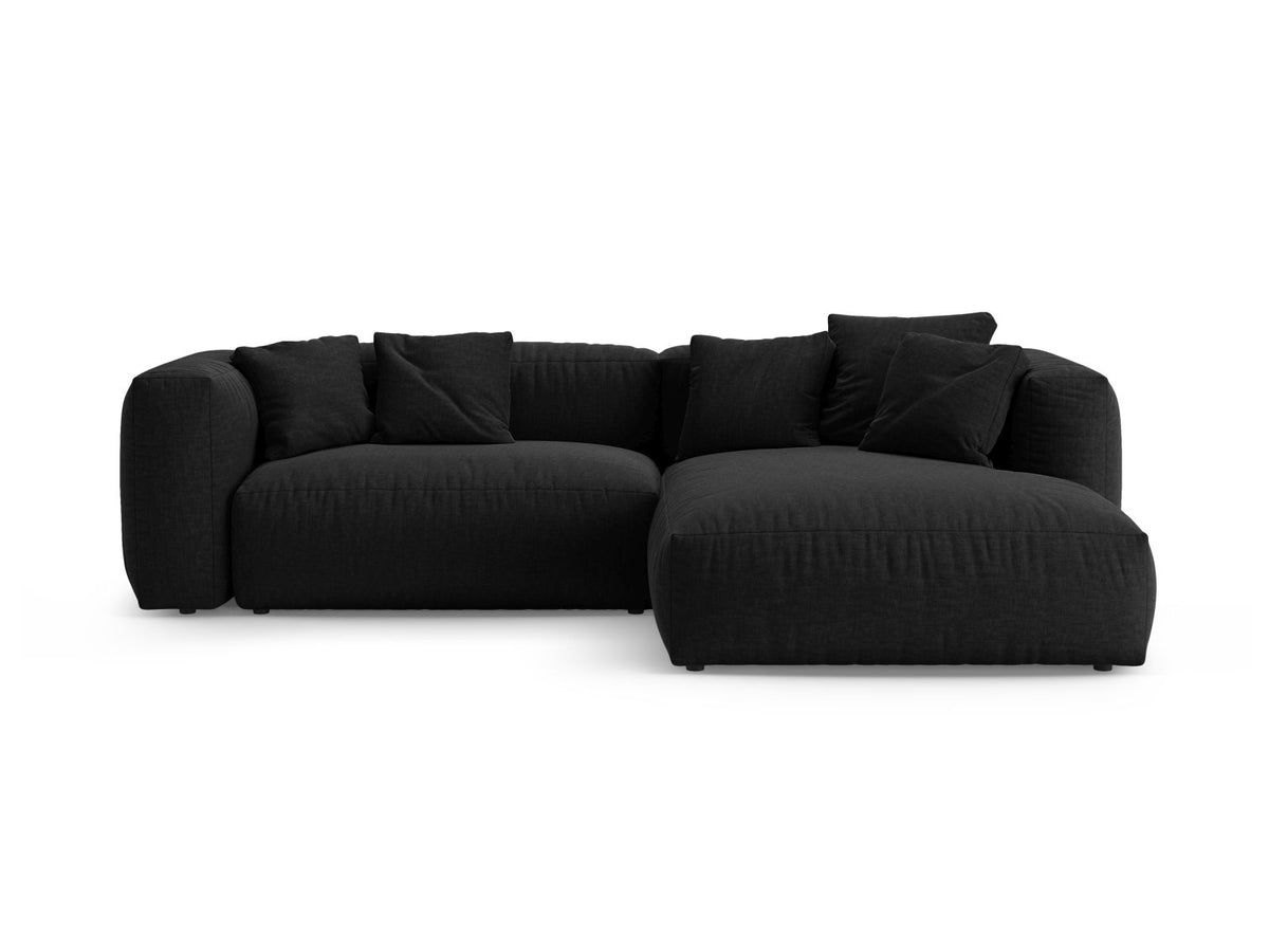 Martina — Corner Sofa Black (Boston Black) Black Plastic Right