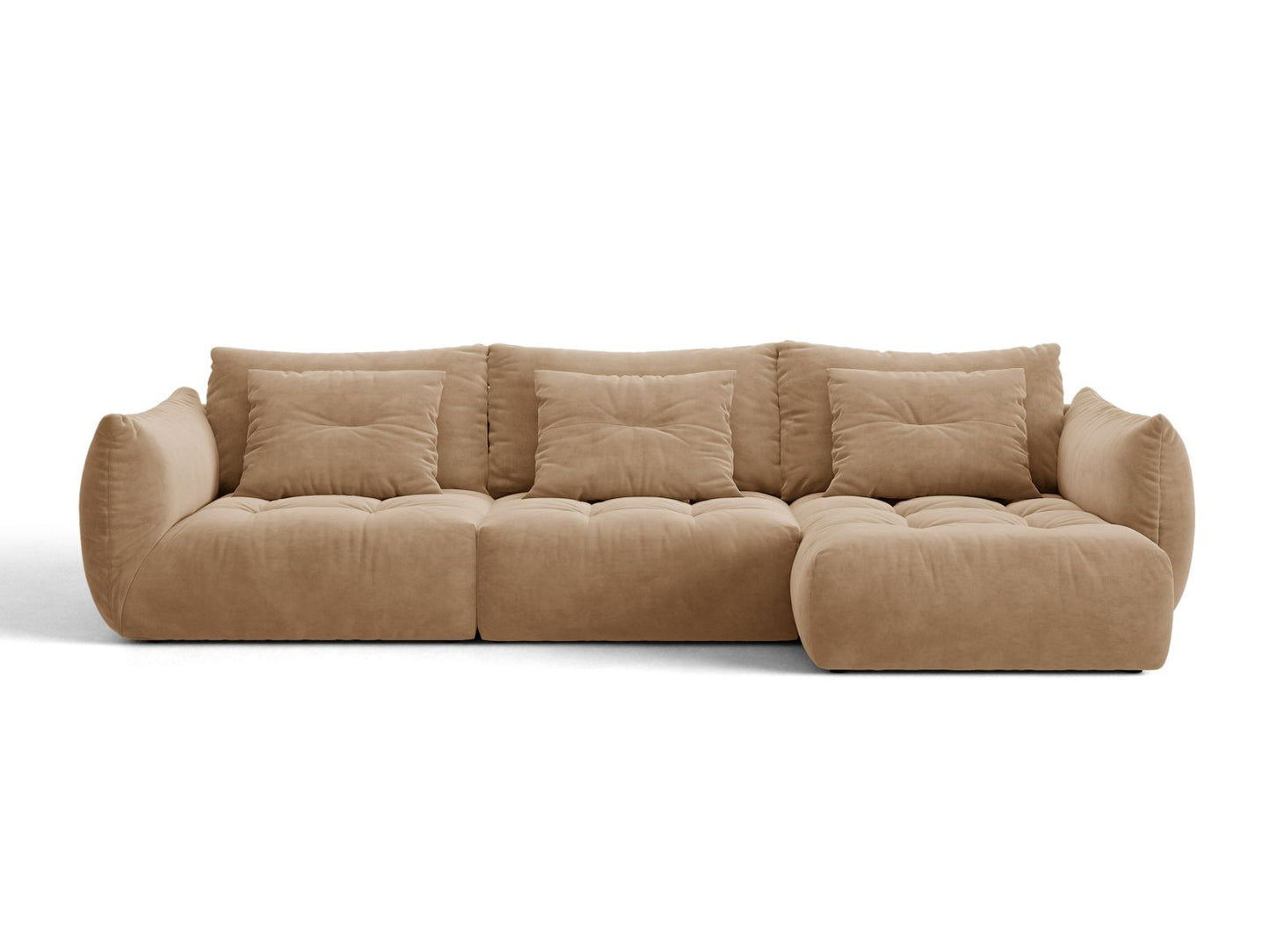 Bloom — Corner Sofa (327x152x97 cm) Almond Beige (Casino Lion) Right