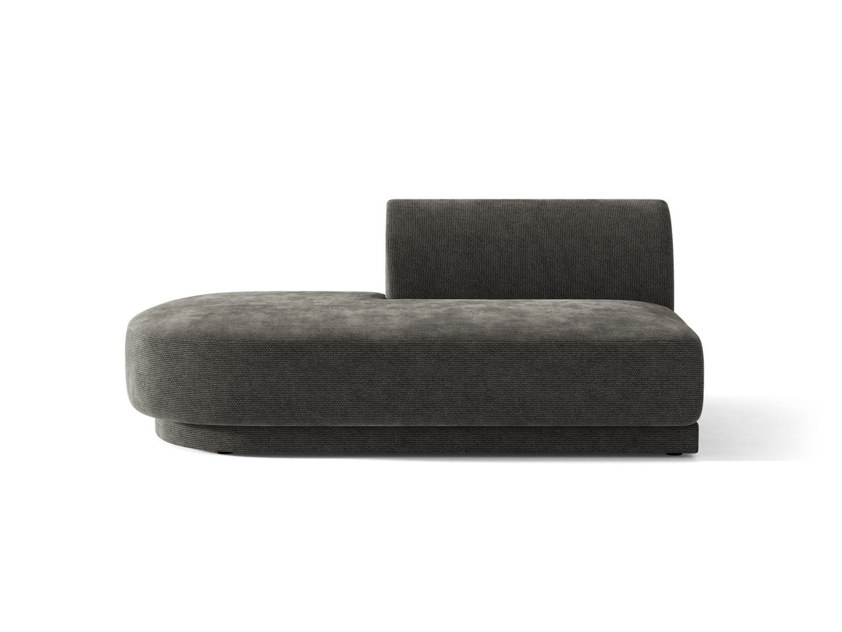 Miley — Modular Sofa Dark Grey (Eden 20 Graphite) Black Plastic Left