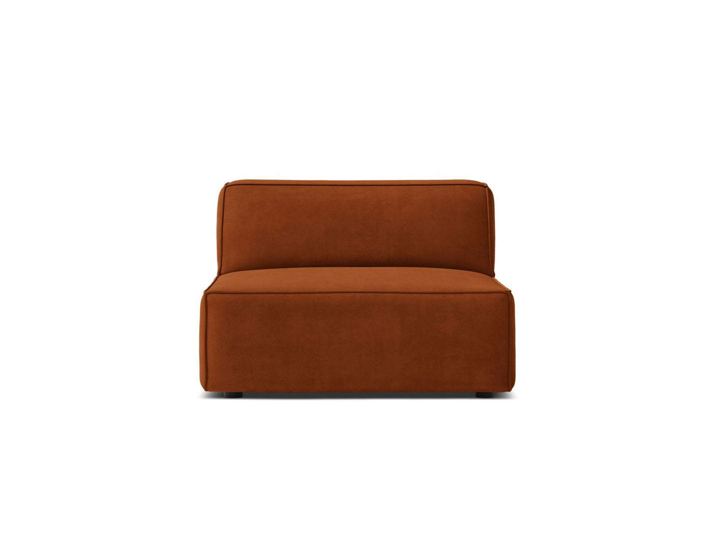 Jodie — Modular Sofa Terracotta (Bluvel 4215) Black Plastic