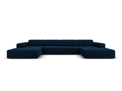 Chicago — Panoramic Sofa Royal Blue (Bluvel 86) Black Plastic
