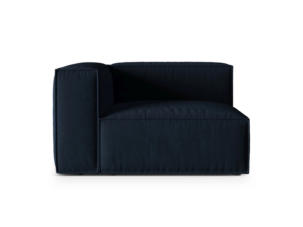 Nuria — Modular Sofa Dark Blue (Paris Deep Blue) Black Plastic Left