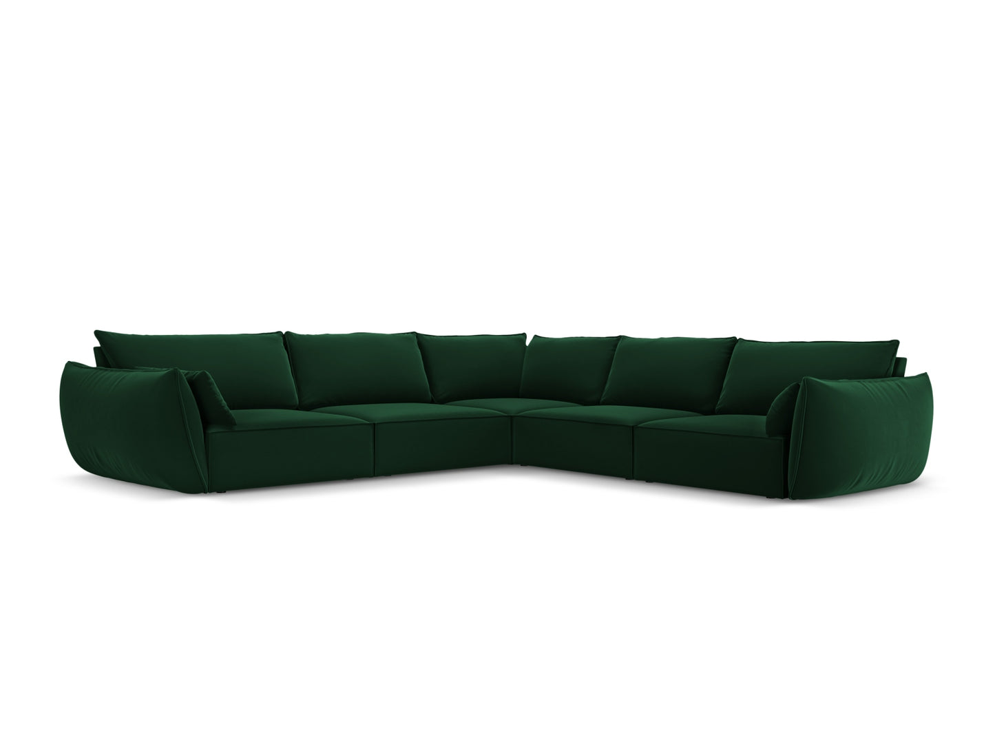 Kaelle — Corner Sofa Bottle Green (Bluvel 78) Black Plastic