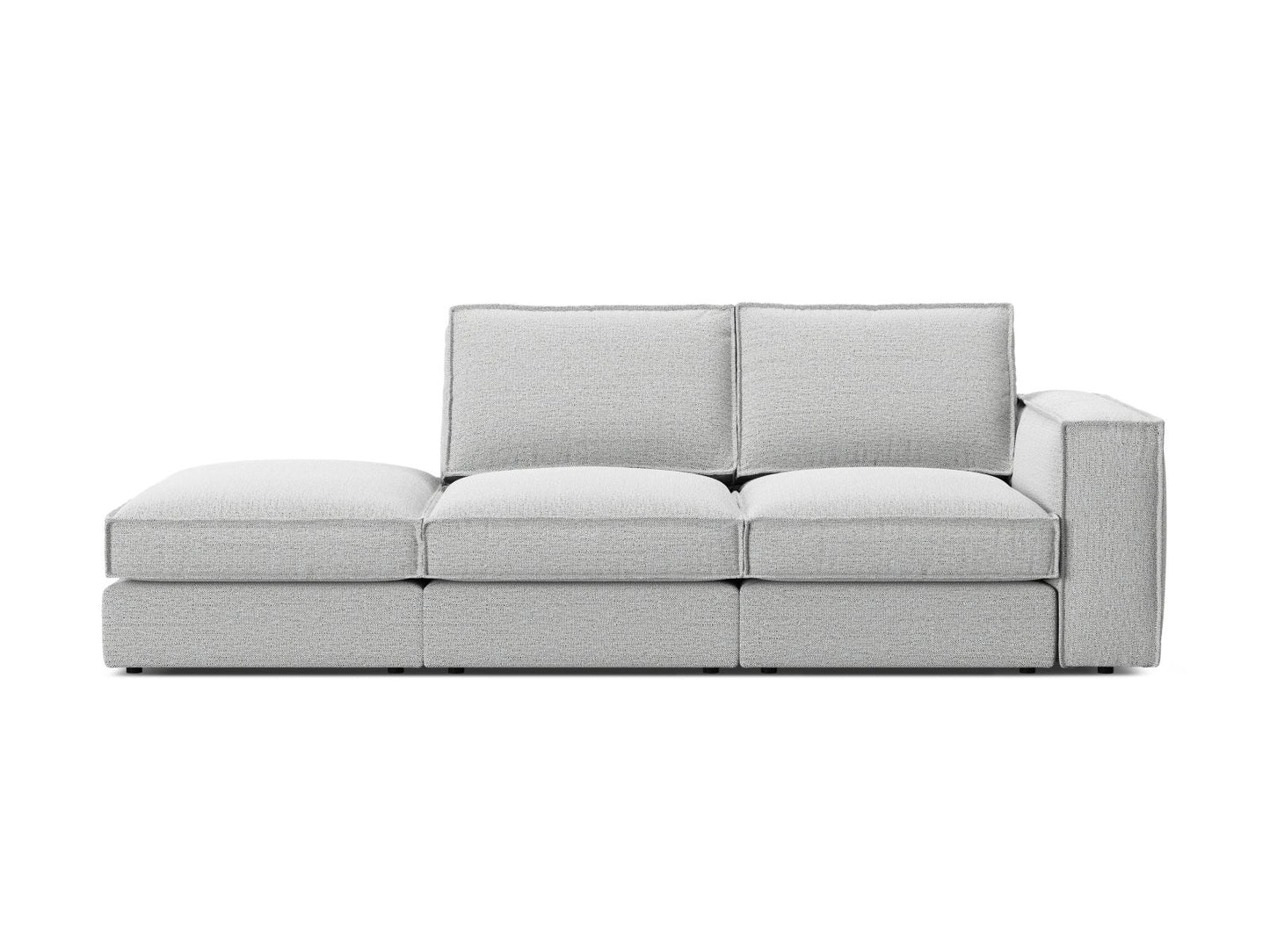 Pola — Sofa Light Grey (BABEL LIGHT GREY) Black Plastic Left