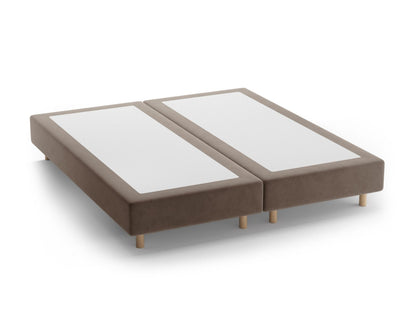 Whale — Bed Base Warm grey (Paris Khaki) Natural Beech Wood