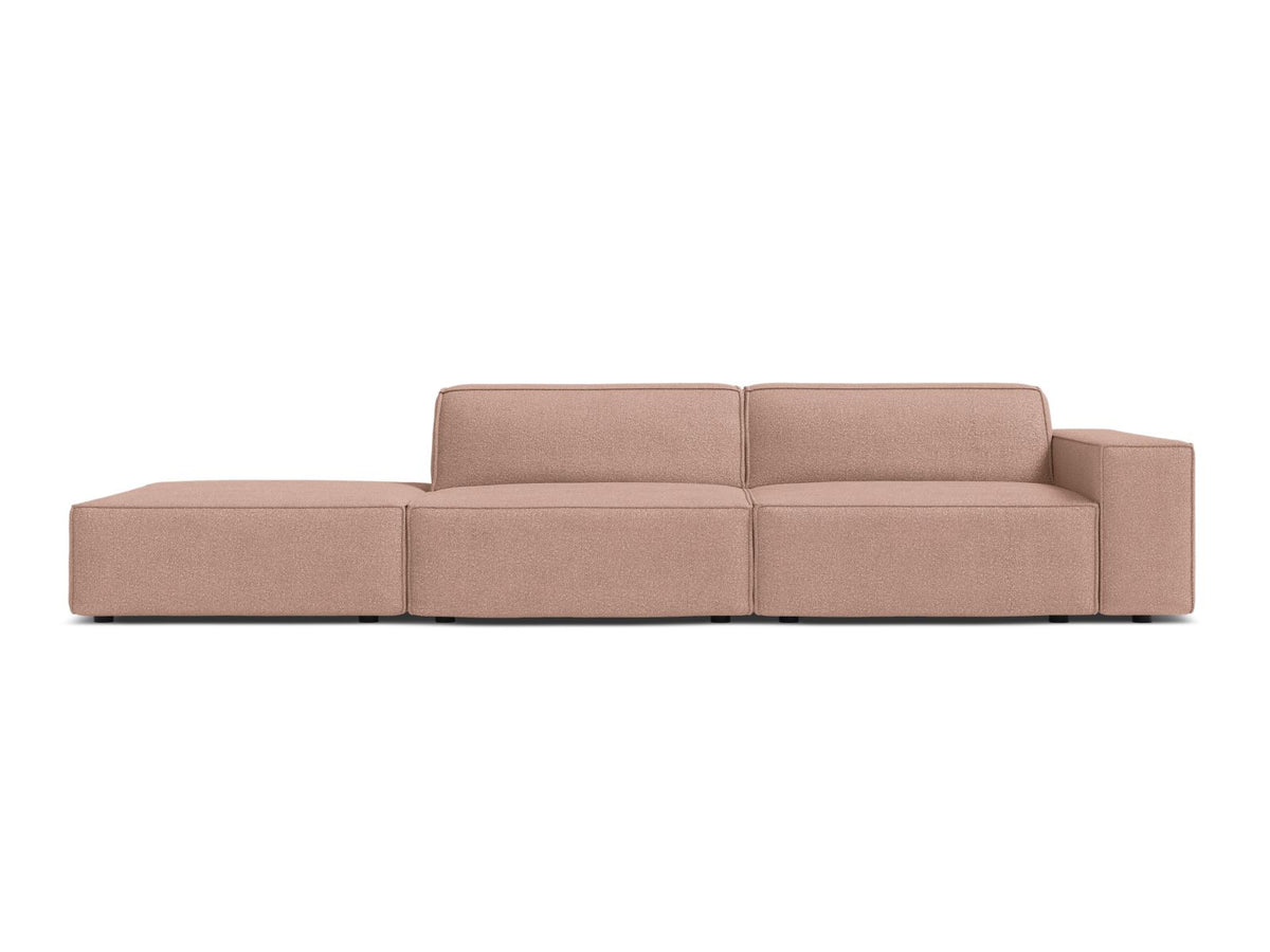 Jodie — Sofa Powder Pink (Baloo 2072) Black Plastic Left
