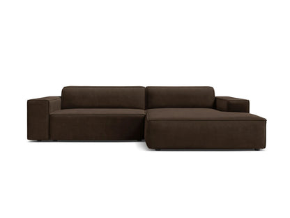 Jodie — Corner Sofa (224x162x77 cm) Dark Brown (Bluvel 48) Right