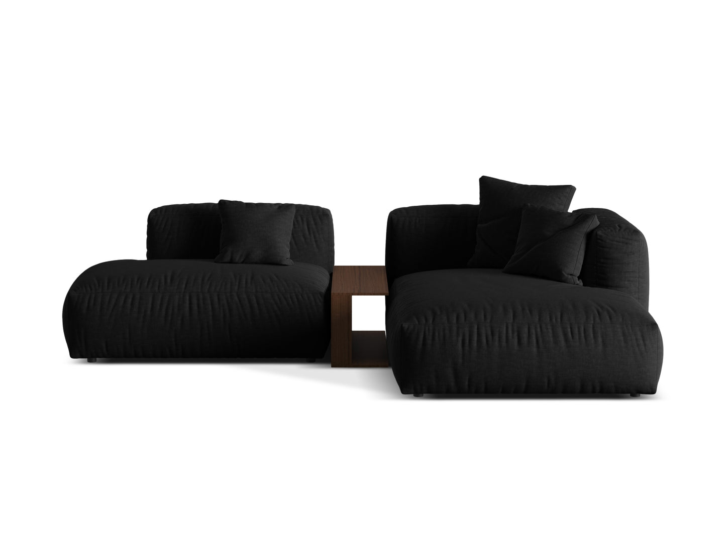 Martina — Corner Sofa Black (Boston Black) Black Plastic Right