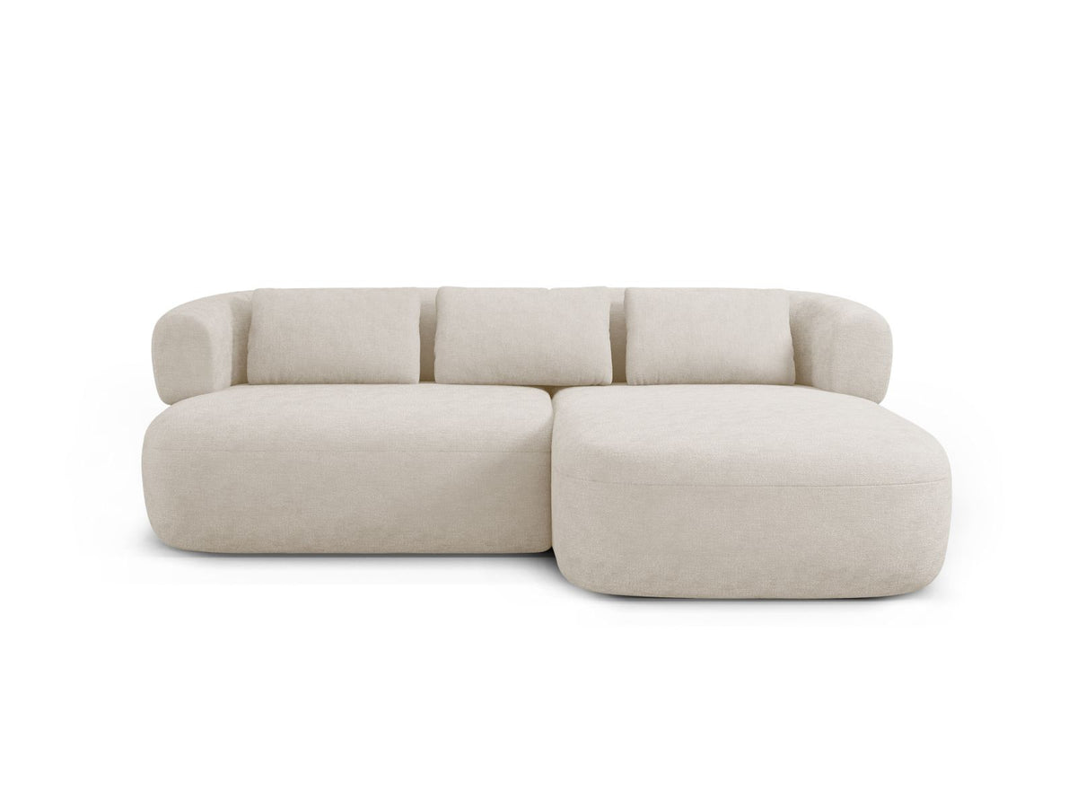 Jenny — Corner Sofa Light Beige (Perfect Harmony 02) Black Plastic Right