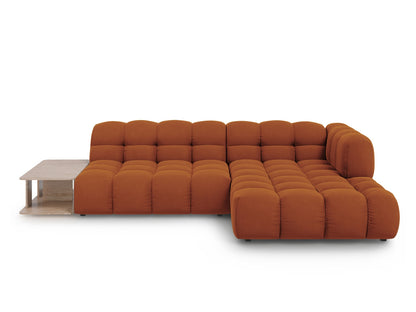 Sky — Corner Sofa Terracotta (Casino Terracota) Black Plastic Right