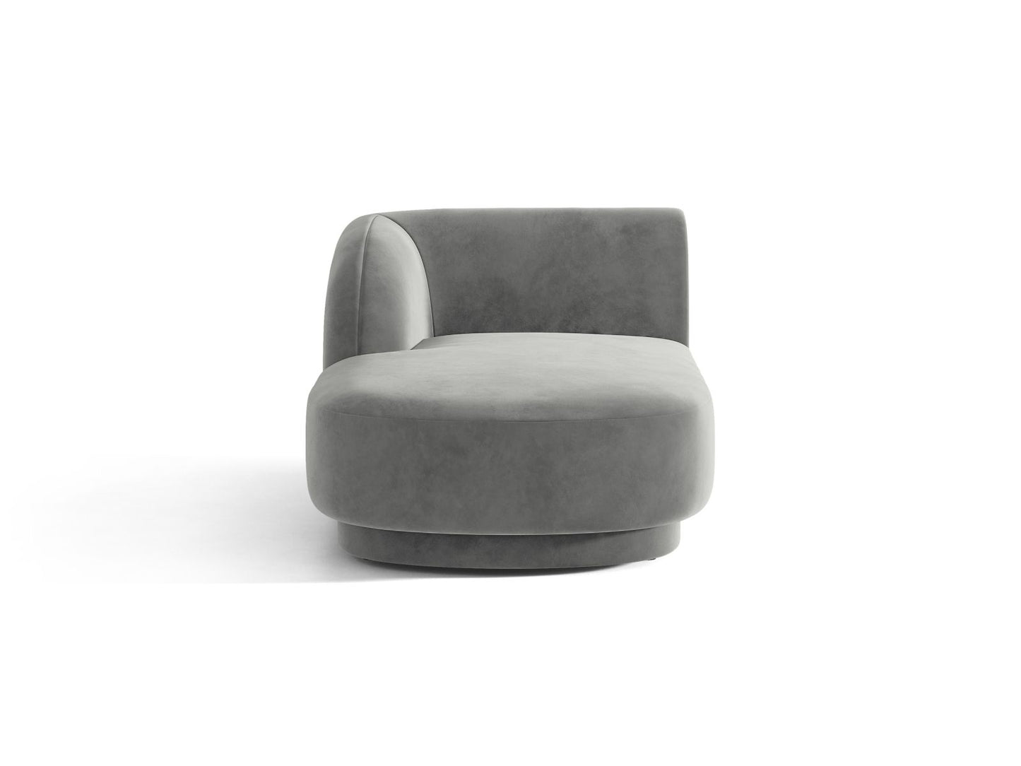 Miley — Chaise Longue Light Grey (Venus 2929) Black Plastic Left